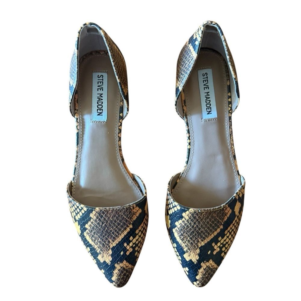 Steve Madden Genius Snakeskin Pointed Toe Flats Size 7